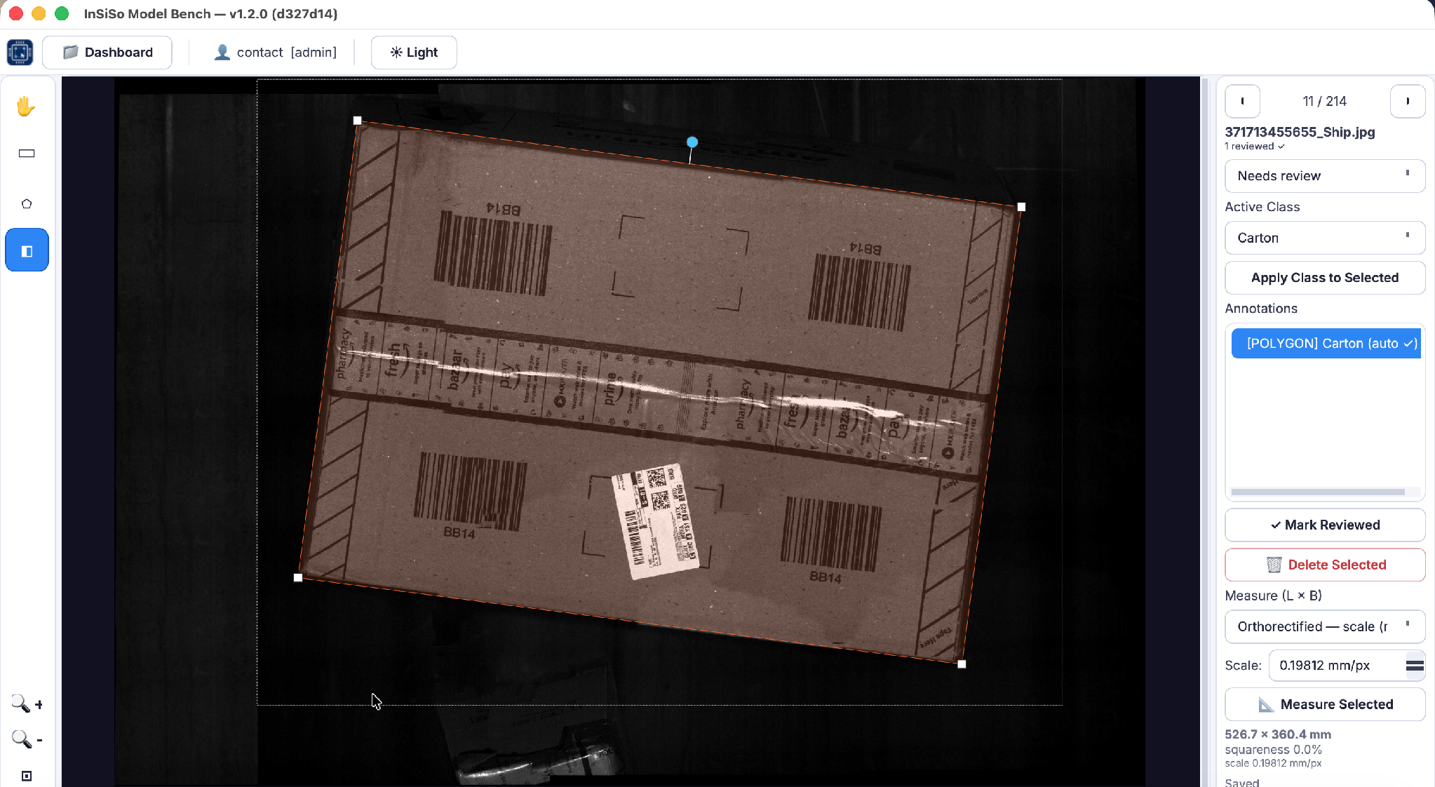 Model Bench annotation canvas